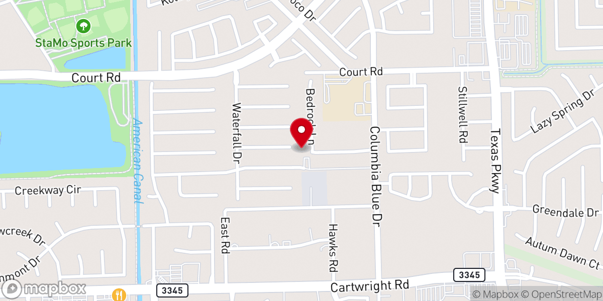 Map showing location of Quail Valley Community Church