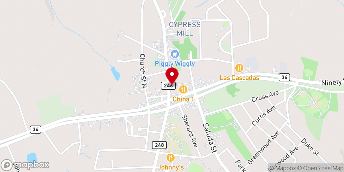Map showing location of Bibleway Fellowship Church