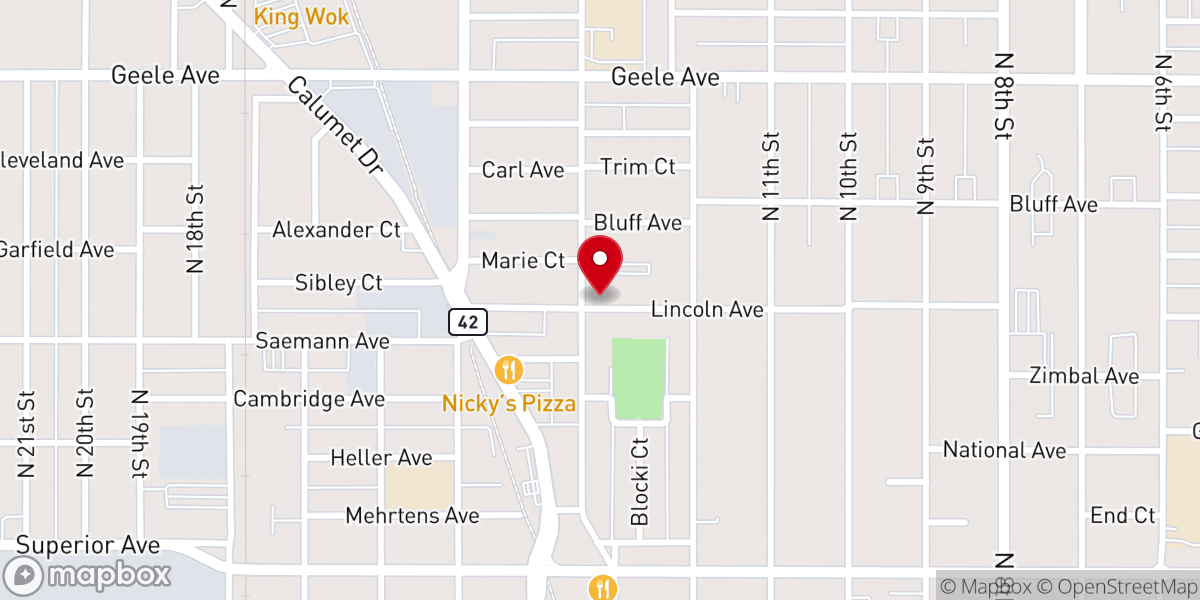 Map showing location of St John United Church of Christ