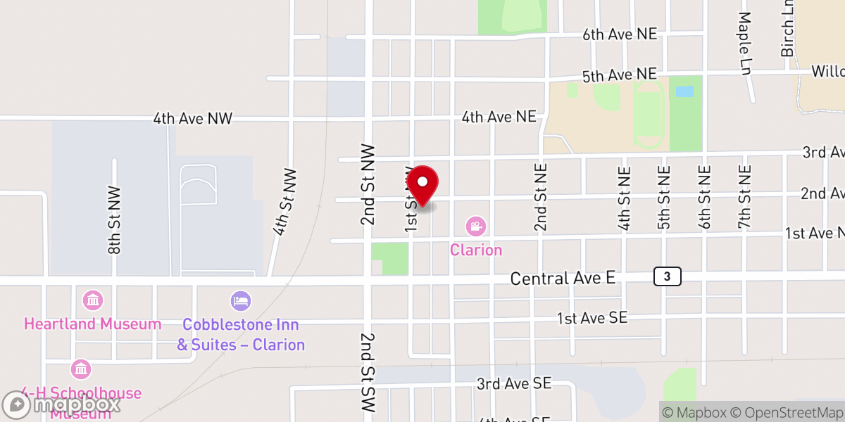 Map showing location of United Presbyterian Church