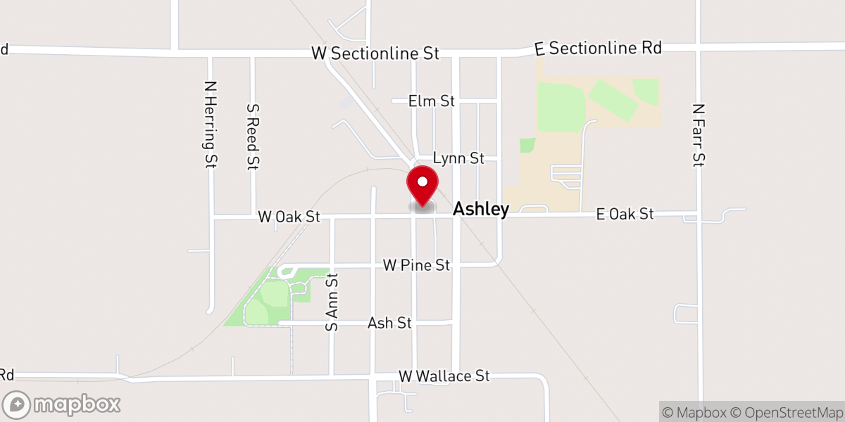 Map showing location of Ashley Village Office