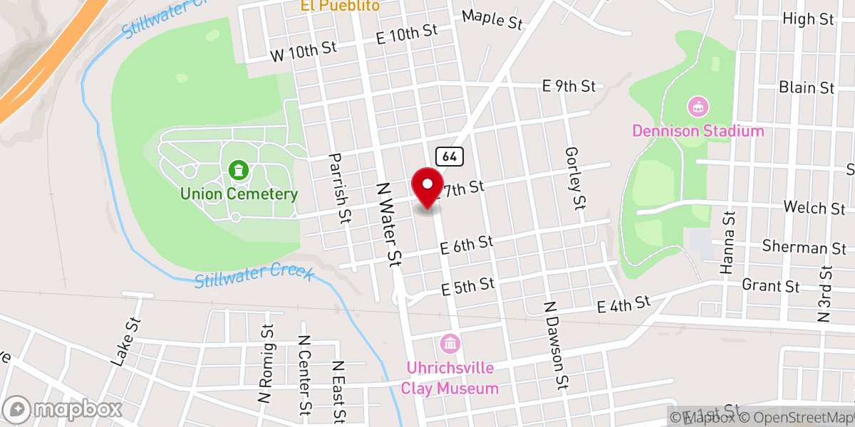 Map showing location of Bethel Worship Center