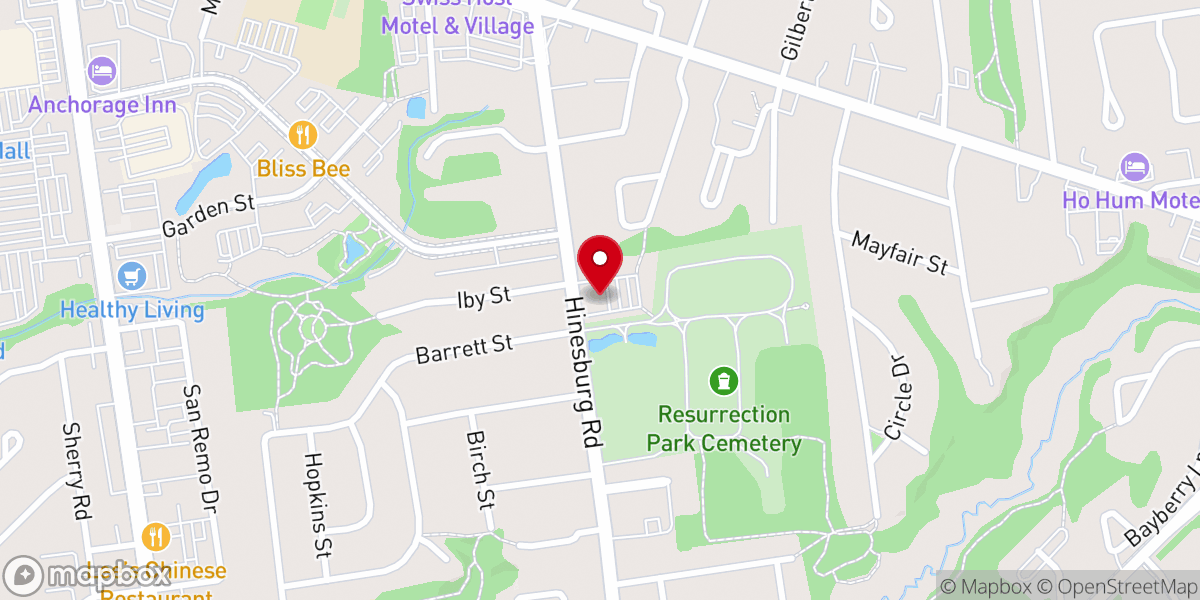 Map showing location of St. John Vianney Catholic Church