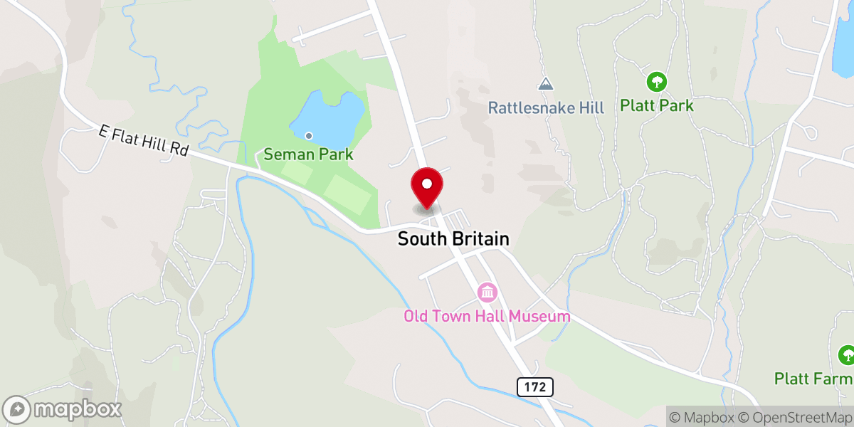 Map showing location of South Britain Congregational Church