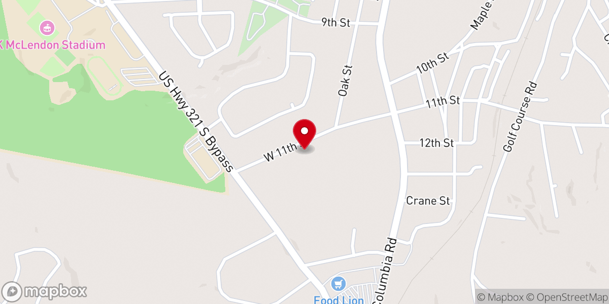 Map showing location of Stephen Green Baptist Church
