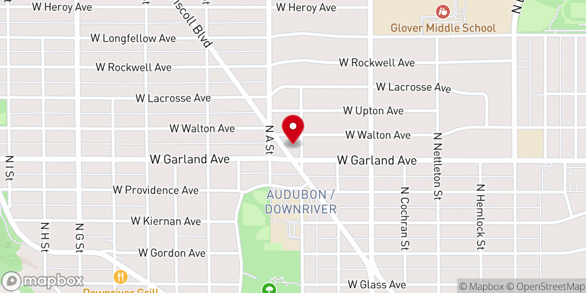 Map showing location of Audubon Park United Methodist Church