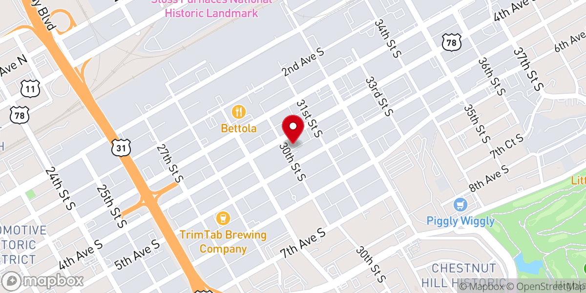 Map showing location of Grant African Methodist Episcopal Chapel