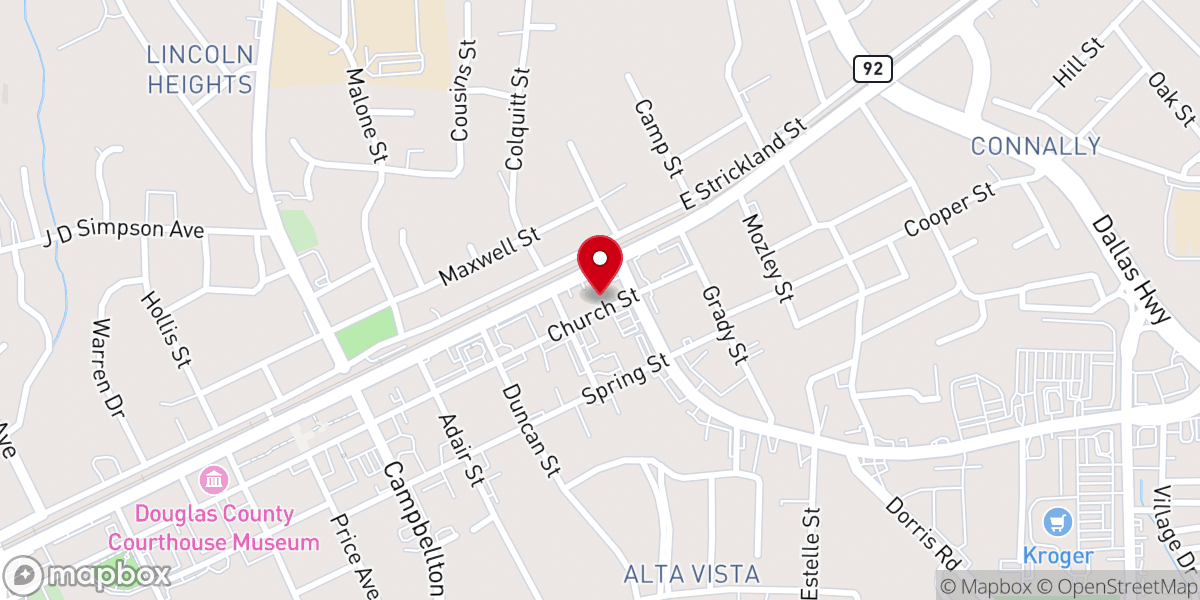 Map showing location of Loving Hands Ministry