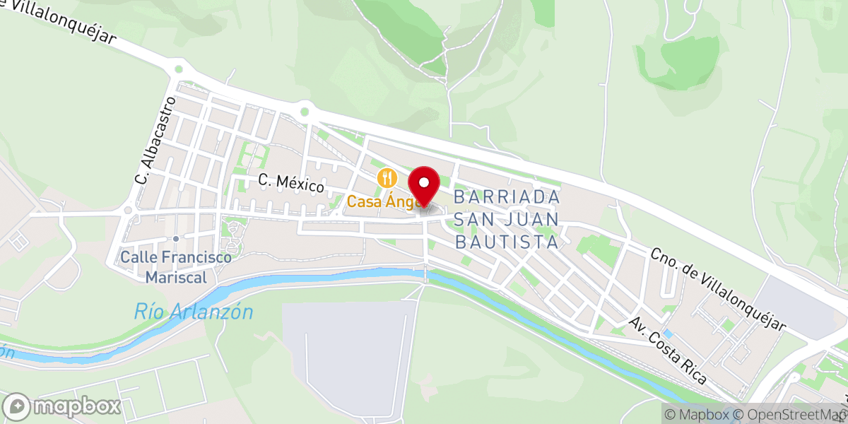 Map showing location of Iglesia de San Juan Bautista
