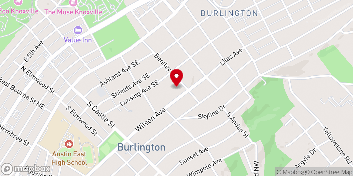 Map showing location of Bentley Street Christian Church