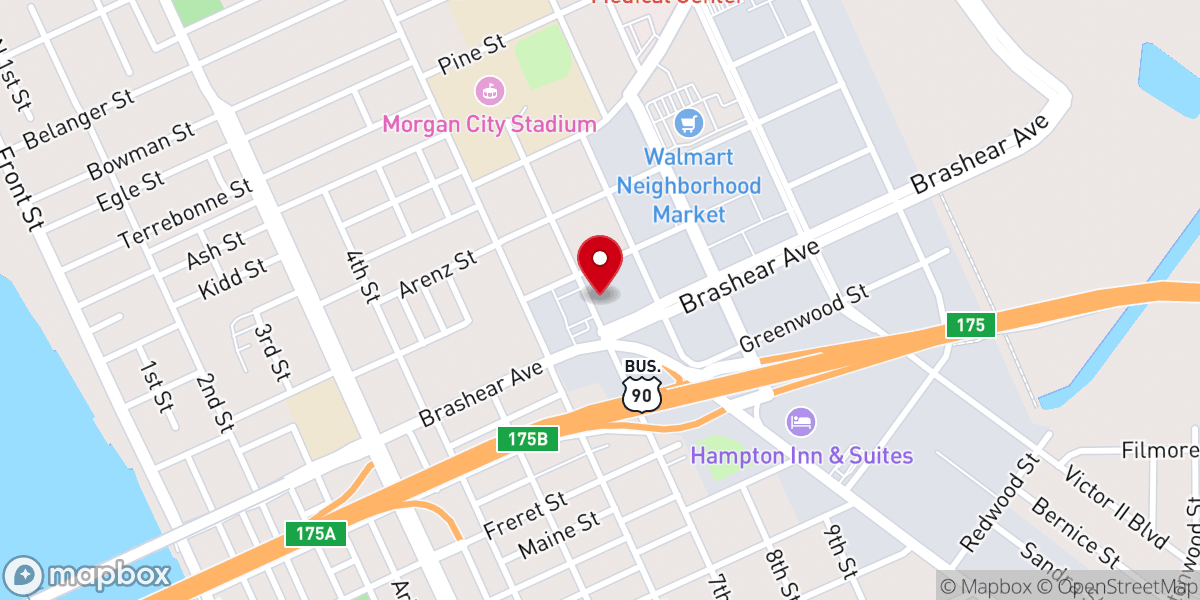 Map showing location of Guarisco Evans Shopping Center