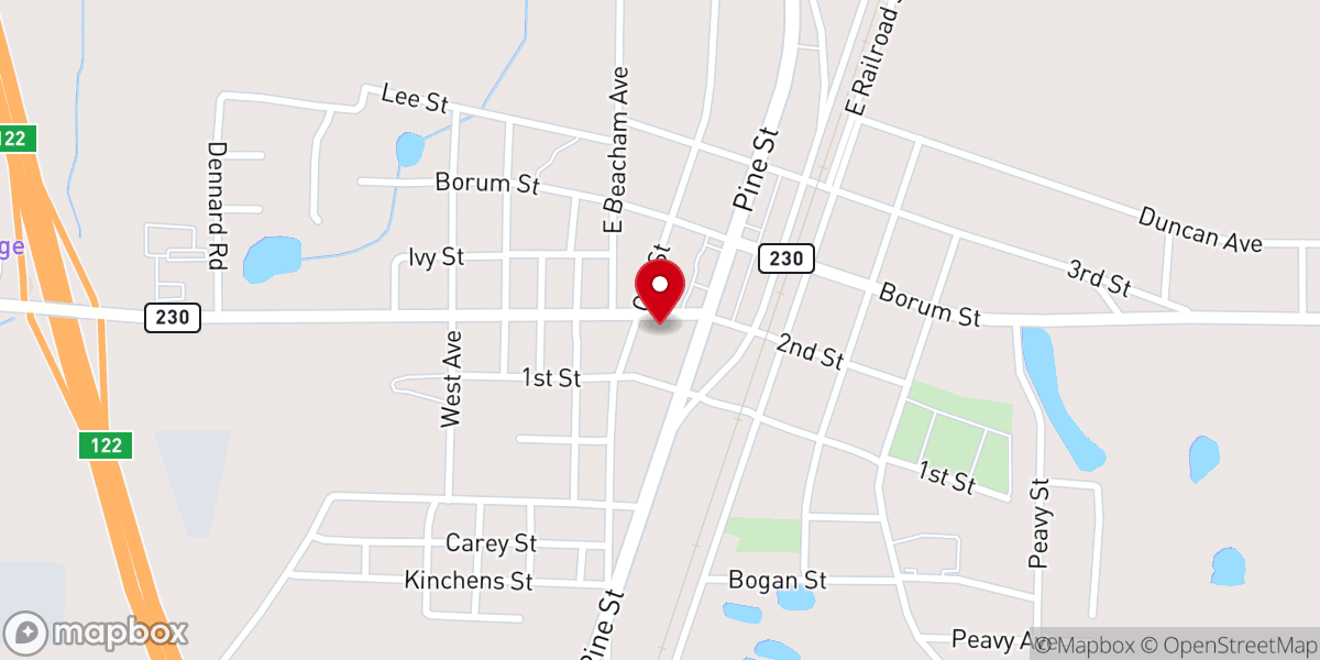 Map showing location of Unadilla United Methodist Church