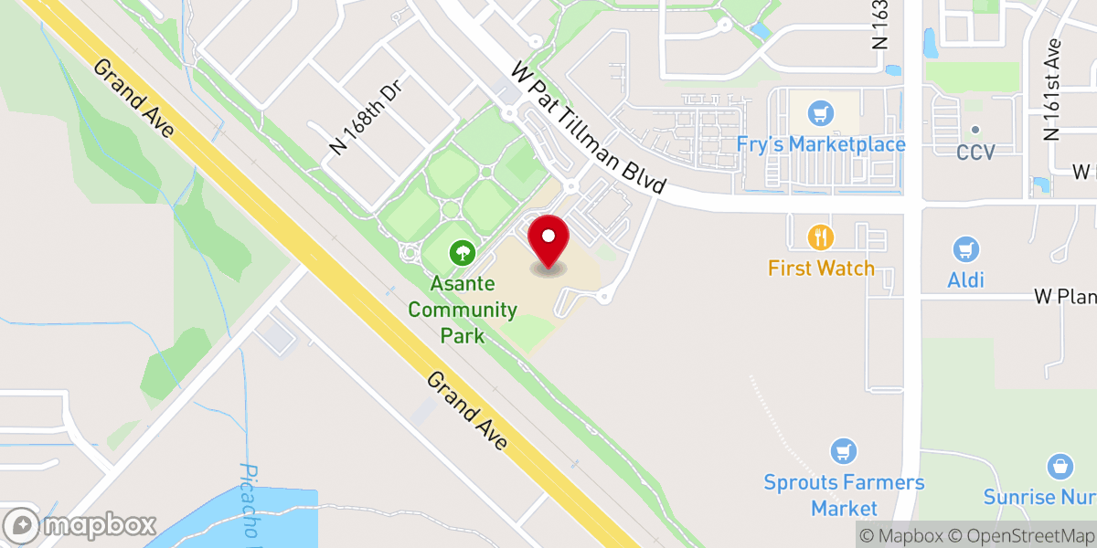 Map showing location of Asante Church