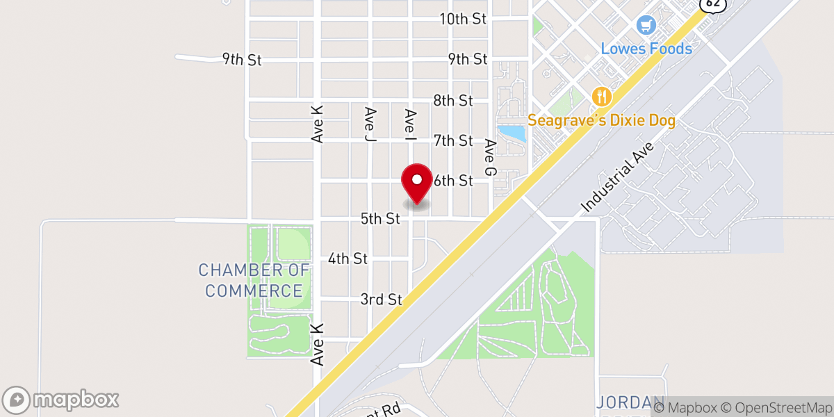 Map showing location of Mt Olive Baptist Church
