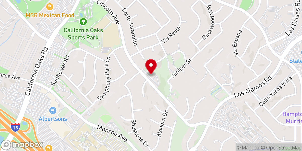 Map showing location of Murrieta Church of Christ