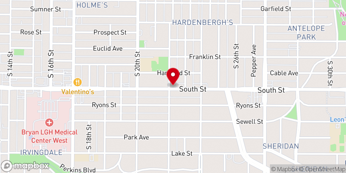 Map showing location of Southview Christian Church