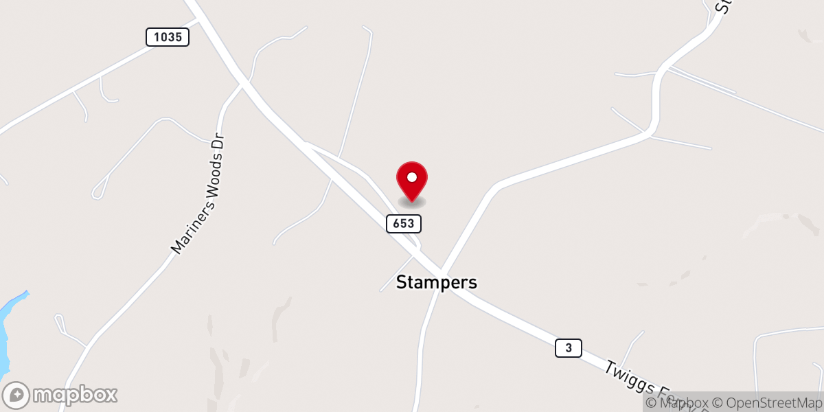 Map showing location of Mount Olive Church