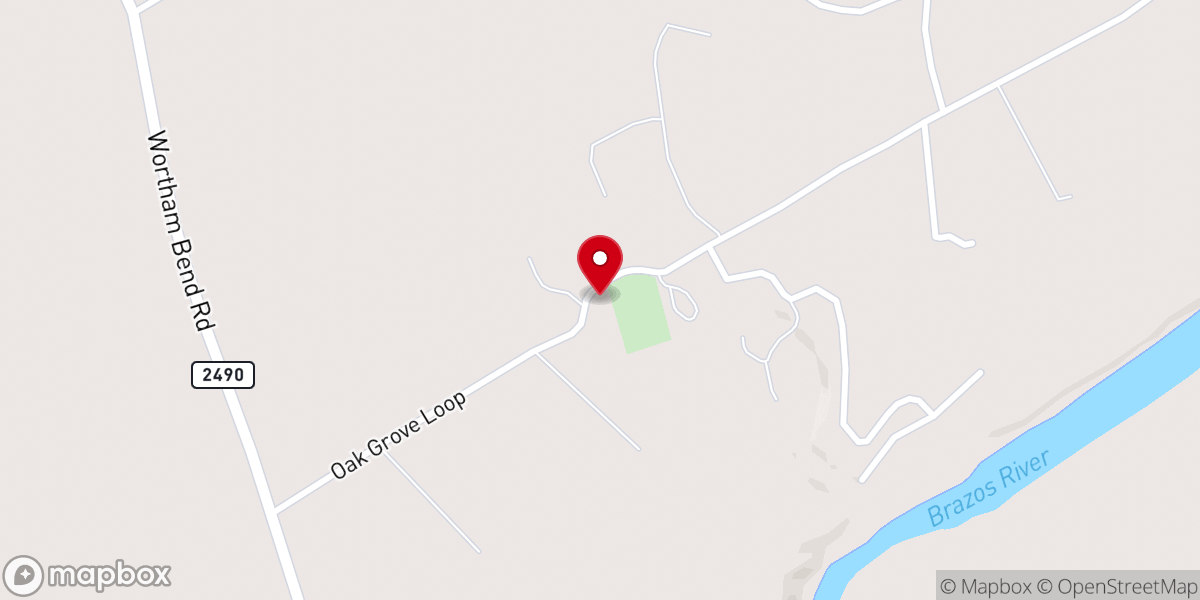 Map showing location of Oak Grove Baptist Church