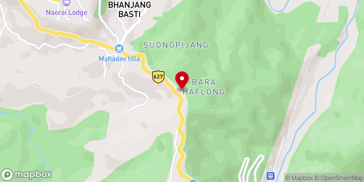 Map showing location of Presbyterian Church, New Boro Haflong village