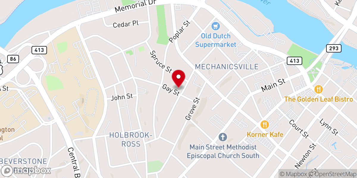Map showing location of St Paul Ame Church