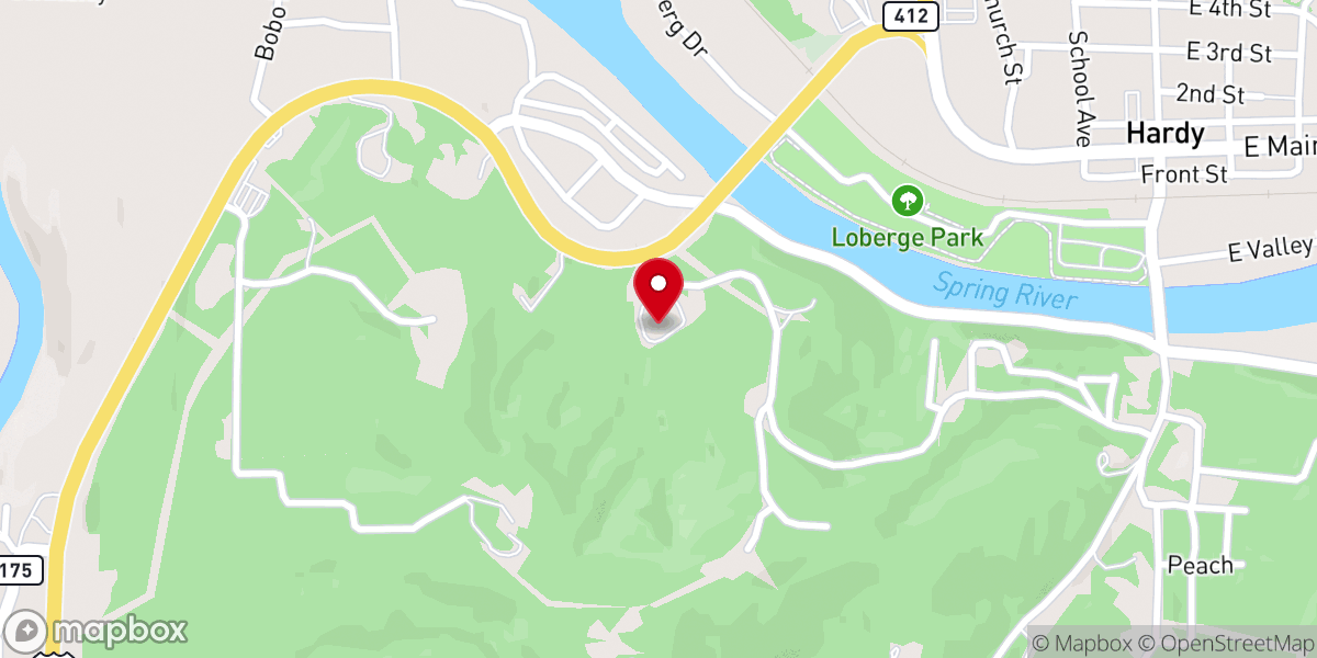 Map showing location of Spring River Presbyterian Church