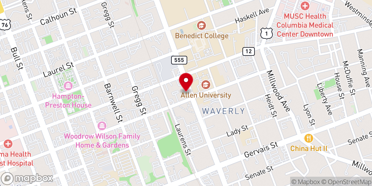 Map showing location of Emmanuel Tabernacle