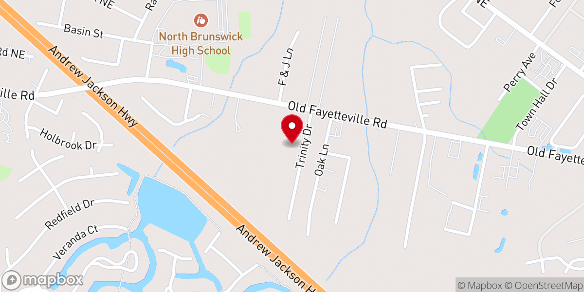 Map showing location of Port City Community Church Leland
