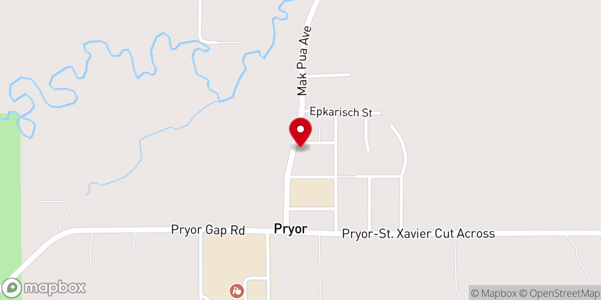 Map showing location of Mountain Crow Worship Center Assemblies of God