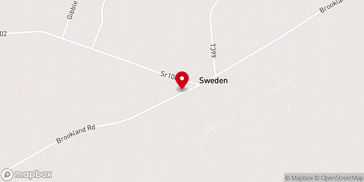 Map showing location of Sweden Hill Church