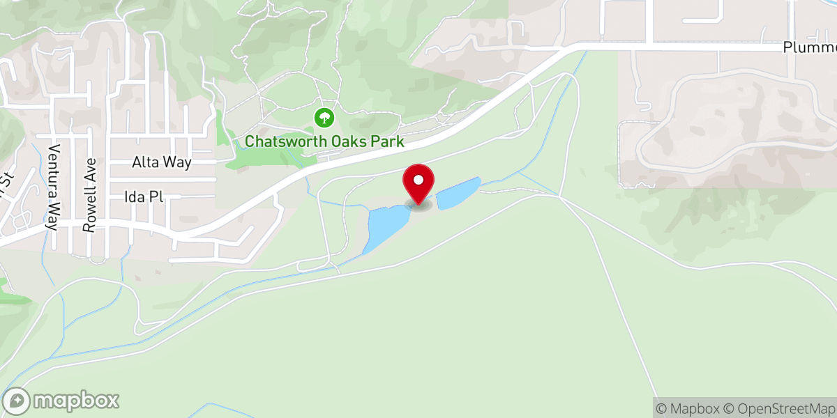 Map showing location of Chatsworth Reservoir