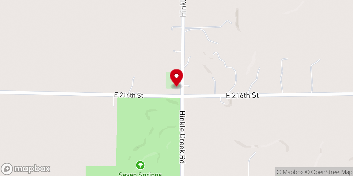 Map showing location of Hinkle Creek Friends Church