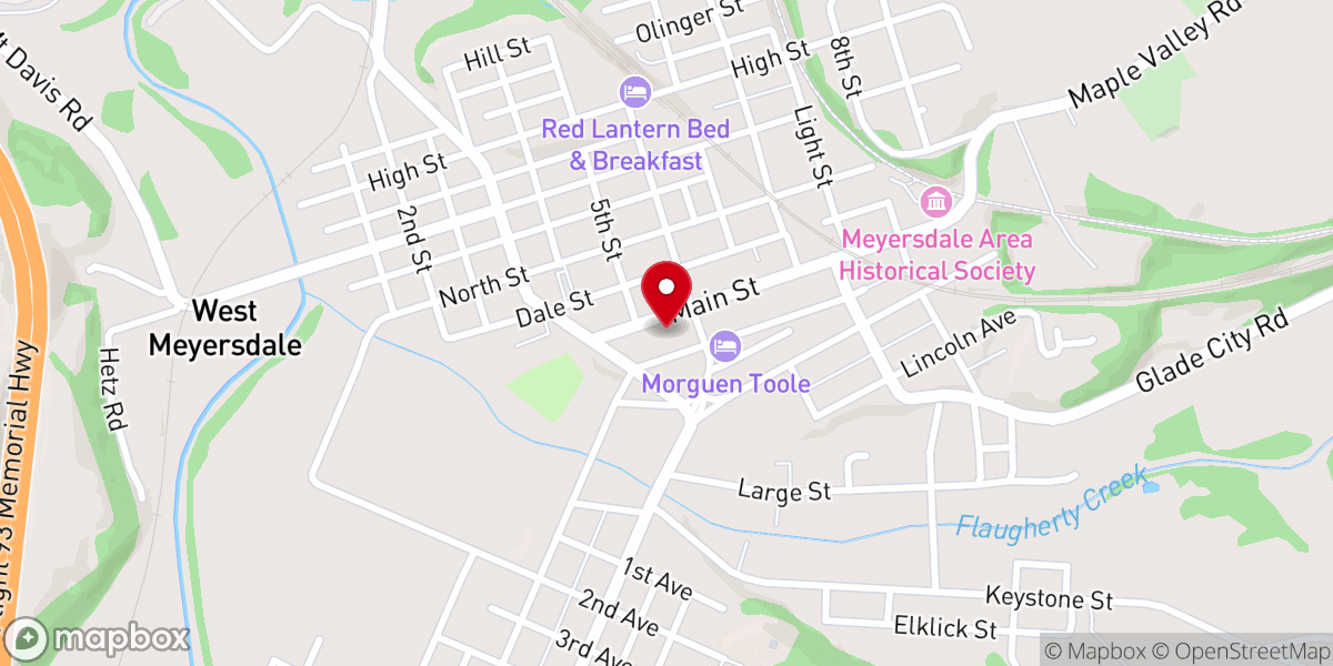 Map showing location of Main Street Brethren Church