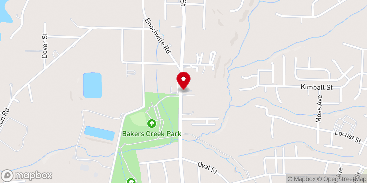 Map showing location of West A Street Church