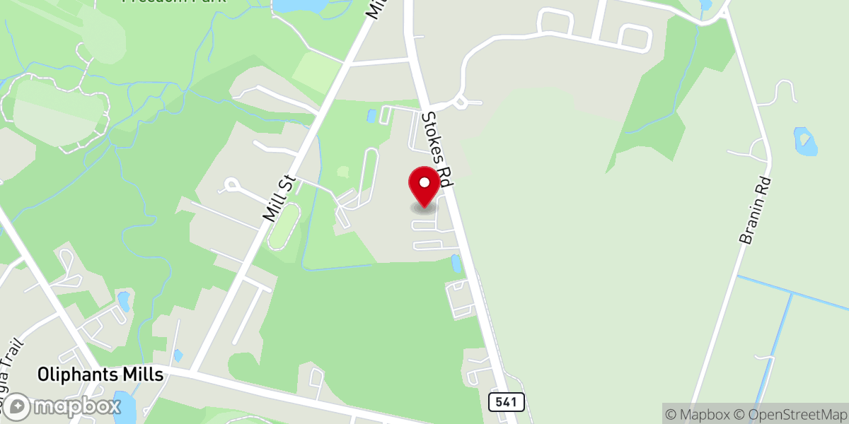 Map showing location of Faith Presbyterian Church