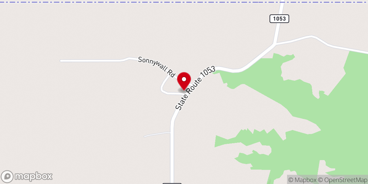 Map showing location of Pine Grove Church