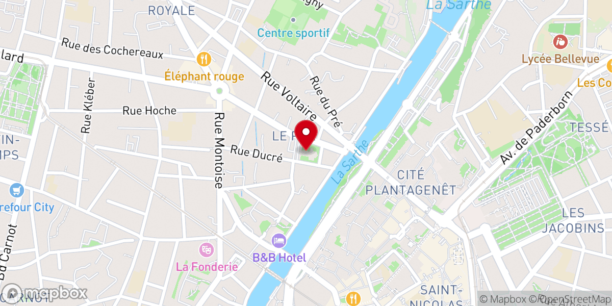 Map showing location of Église Notre-Dame-du-Pré