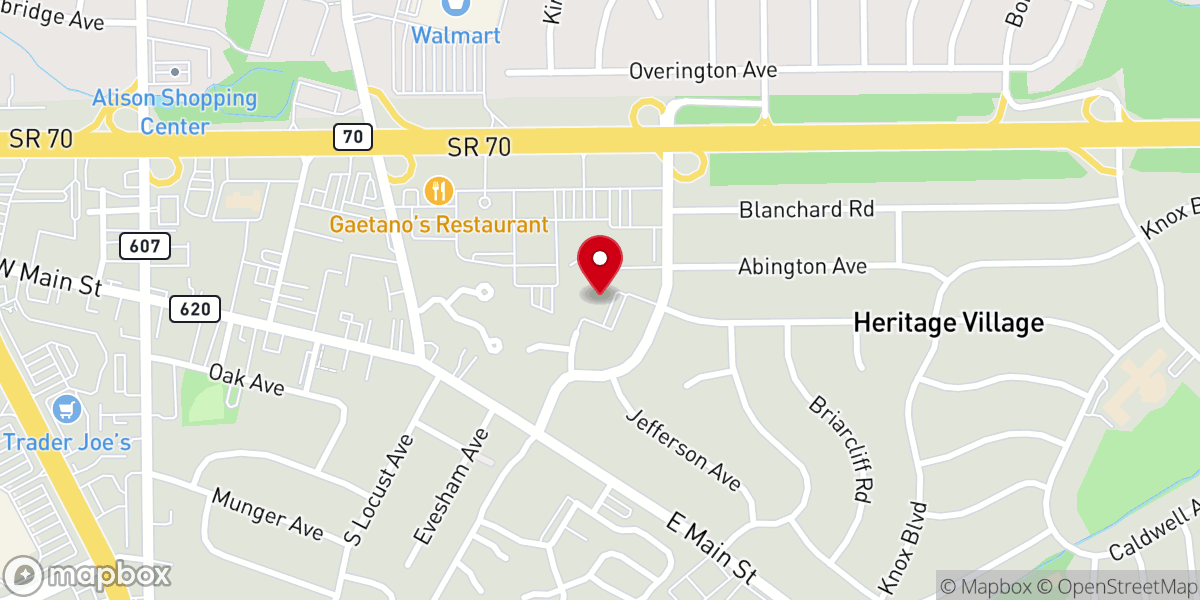Map showing location of Marlton United Methodist Church