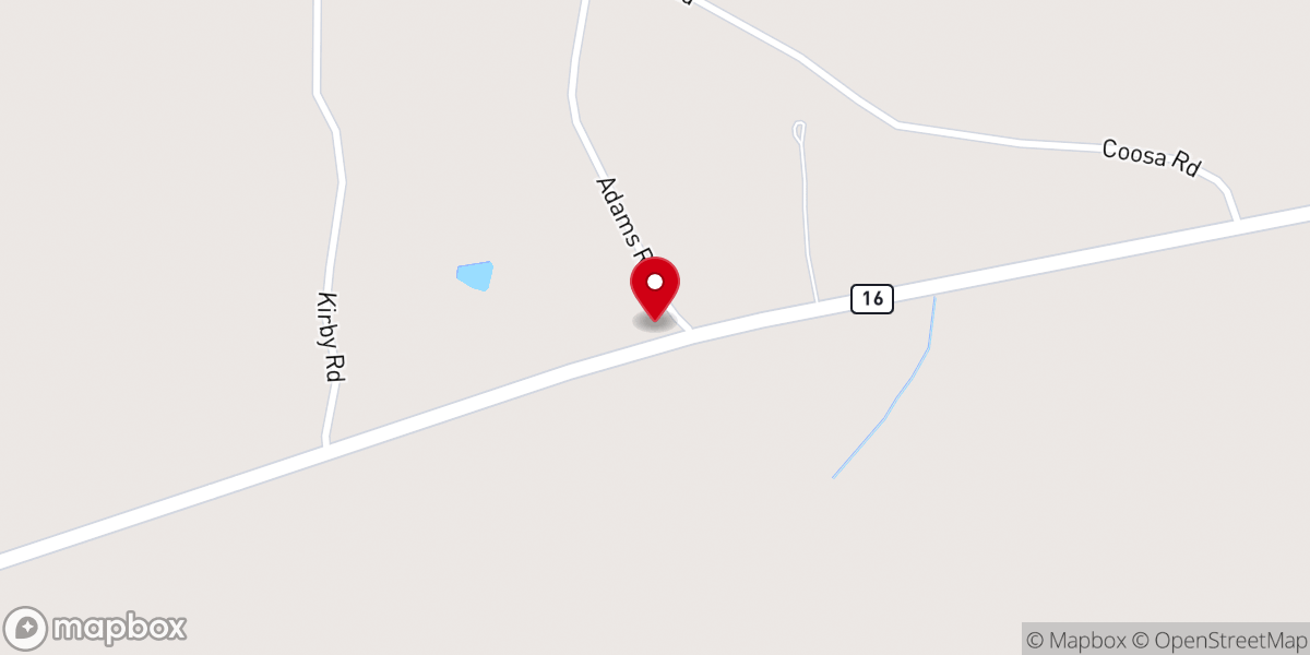 Map showing location of Pine Grove Church of God