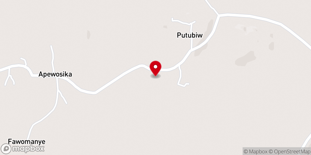 Map showing location of St. Paul's Catholic Church, Putubiw