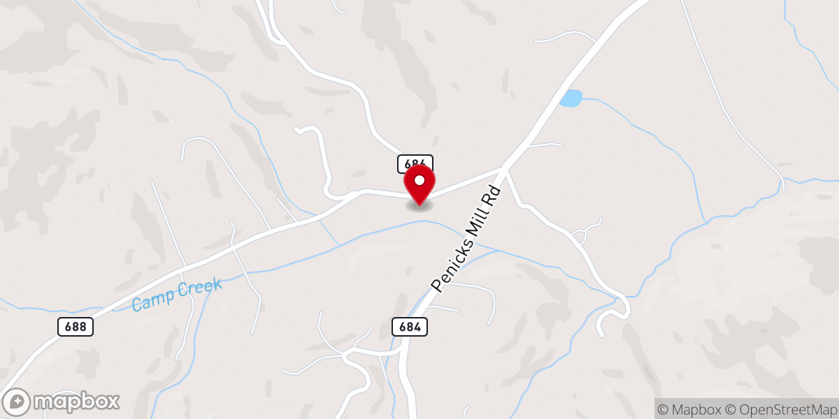 Map showing location of Cool Springs Pentecostal Church