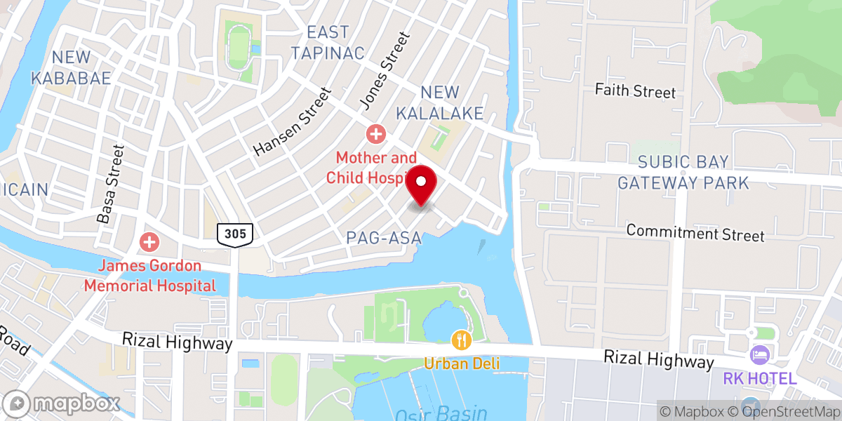Map showing location of Holy Bible Baptist Mission - Olongapo
