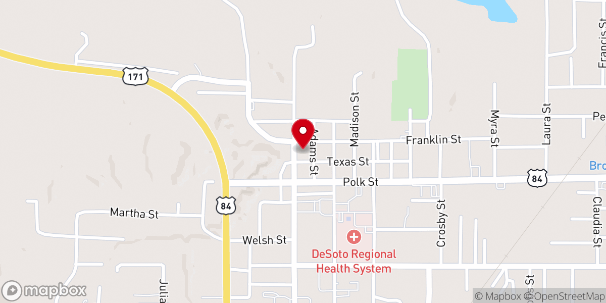 Map showing location of Desoto Parish Clerk of Court
