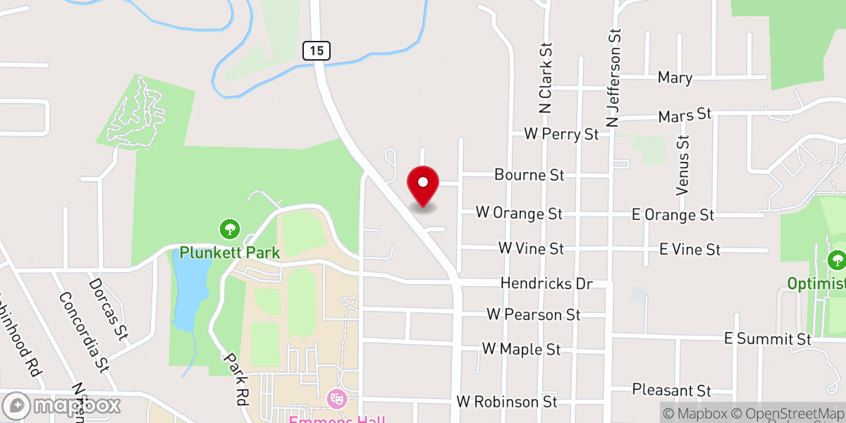 Map showing location of Mommens Heating & Cooling
