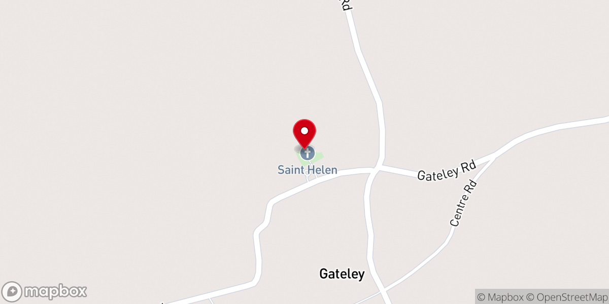 Map showing location of St Helen's Church, Gateley