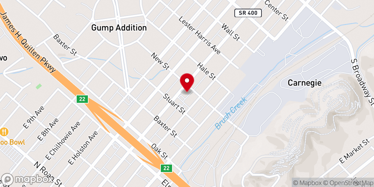 Map showing location of Watauga Avenue Presbyterian