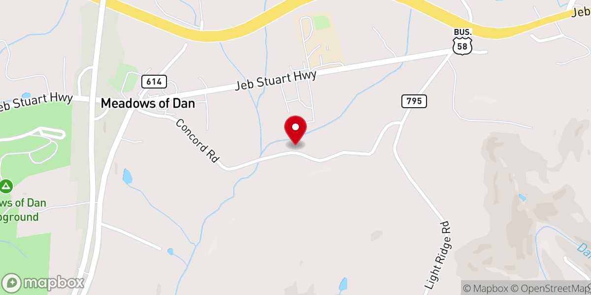 Map showing location of Concord Primitive Baptist Church