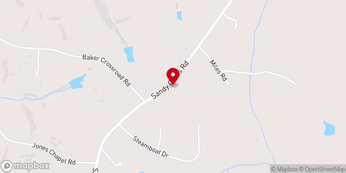 Map showing location of Antioch Church