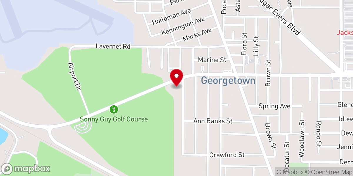 Map showing location of Progressive Baptist Church