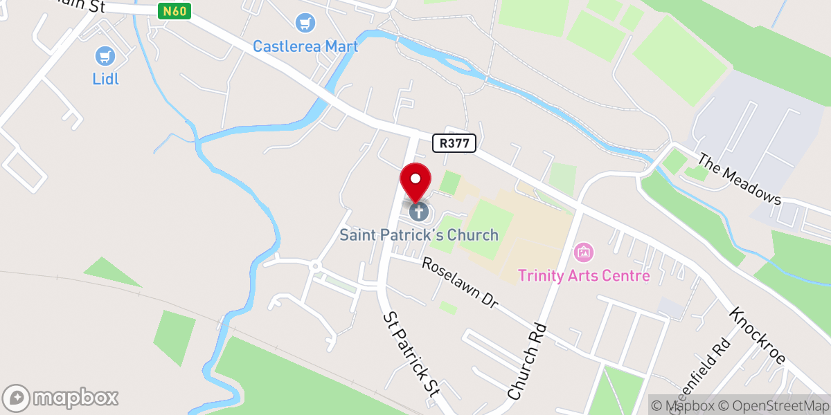 Map showing location of St. Patrick's Roman Catholic Church