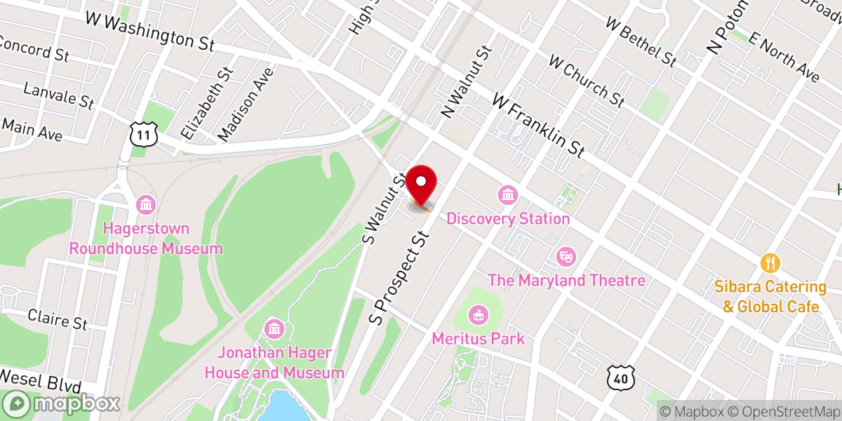 Map showing location of St John's Episcopal Church